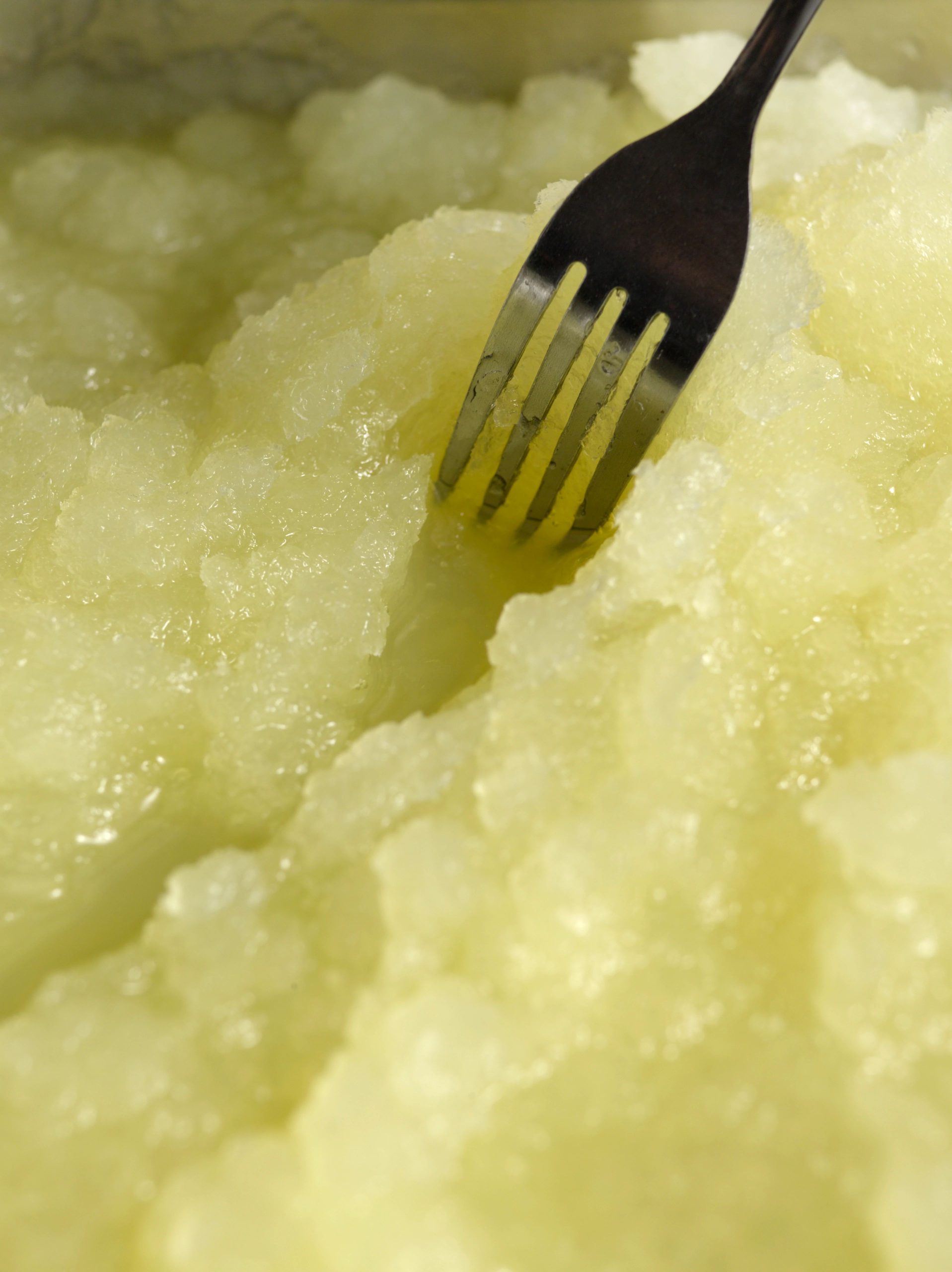 Stirring granita with a fork