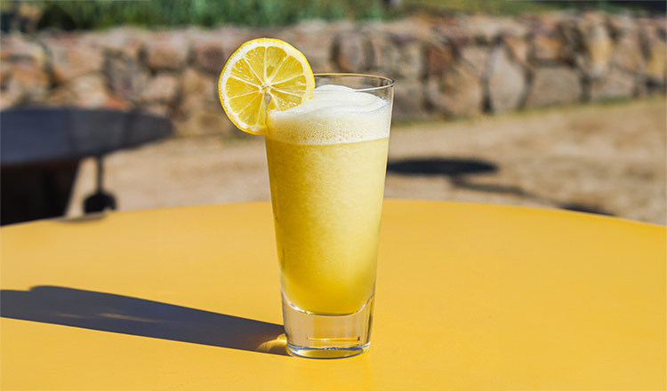 Frozen lemonade in a glass