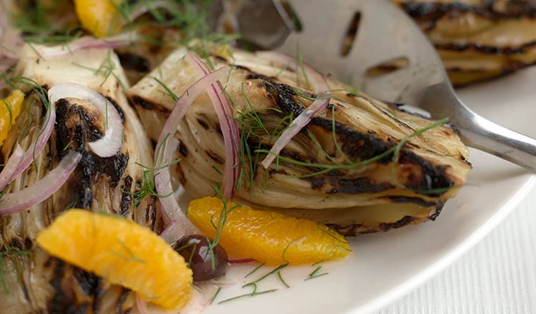 Grilled Fennel Salad with Oranges, Olives, and Cilantro