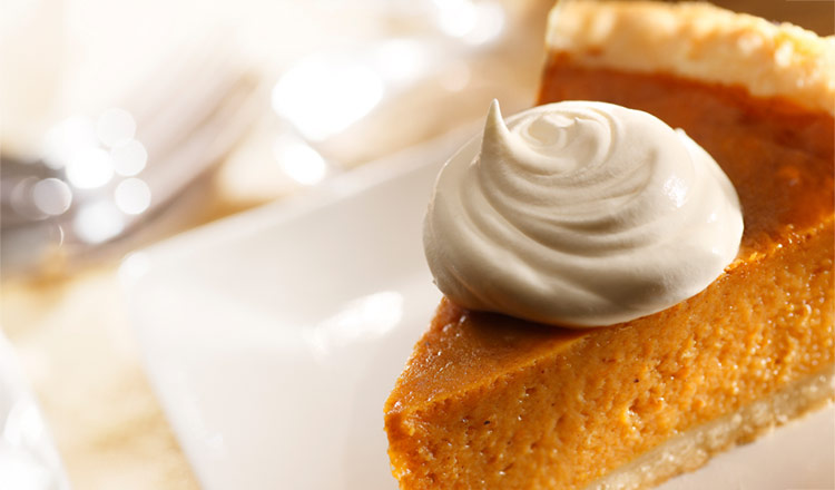 Pumpkin pie with maple whipped cream